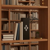 Decorative Shelf Divider with Bracket Ornate Bookshelf Divider Sturdy Bookend Bracket Space-Saving for Readers