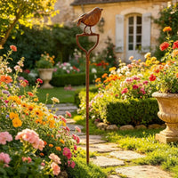 Weathered Metal Animal Stake Rust Finish Iron Animal Garden Insert Easy to Install Weathered Bird Garden Stake