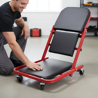 Folding Creep Seat Heavy Duty 2-in-1 Technician Creep Swivel Casters Garage Equipment for Workshop