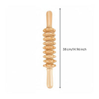 Wooden Massage Roller Stick 360° Rotation Wooden Massage Roller Portable