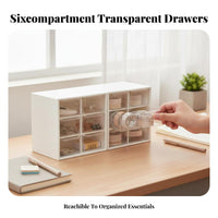 6-Drawer Mini Cabinet Space Saving 6-Drawer Mini organizer space-efficient Size for Students