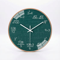 Math Wall Clock Quartz Science Wall Clock Non-Ticking for Teachers