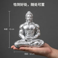 修身修心中式禅意肌肉佛树脂工艺品摆件创意家居装饰办公摆台定制