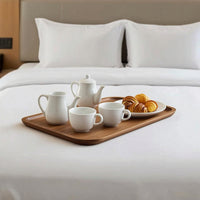 Wood Serving Tray Wooden Dessert Tray Rectangular for Hosts, Cafes