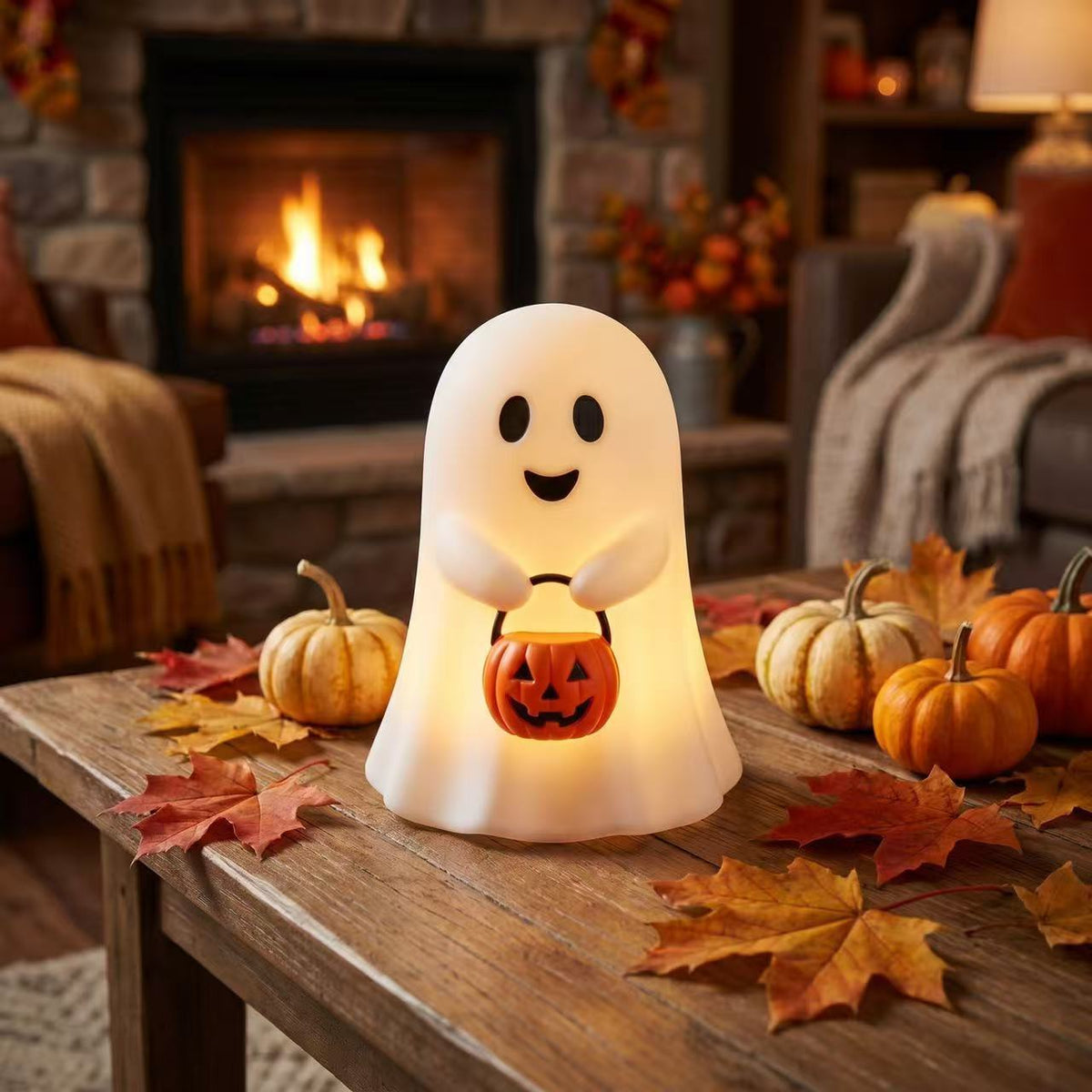 Halloween White Ghost Resin Figurine for Party and Desk Decor