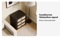 3-Drawer Rattan Bedside Table Multi-Functional Nightstand Easy Assembly