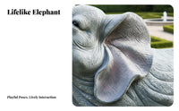 Realistic Elephant Sculpture Weather-Resistant Fiberglass Elephant Statue Sturdy Lawn Creature Artwork for Garden Enthusiasts, Family, Yard, Park