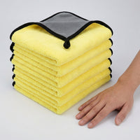 600gsm Car Drying Towel Microfibre Cloth, Large 30x60cm Cleaning Cloths for Car Washing, Double-Sided Shedding-Resistant Blended Yarn