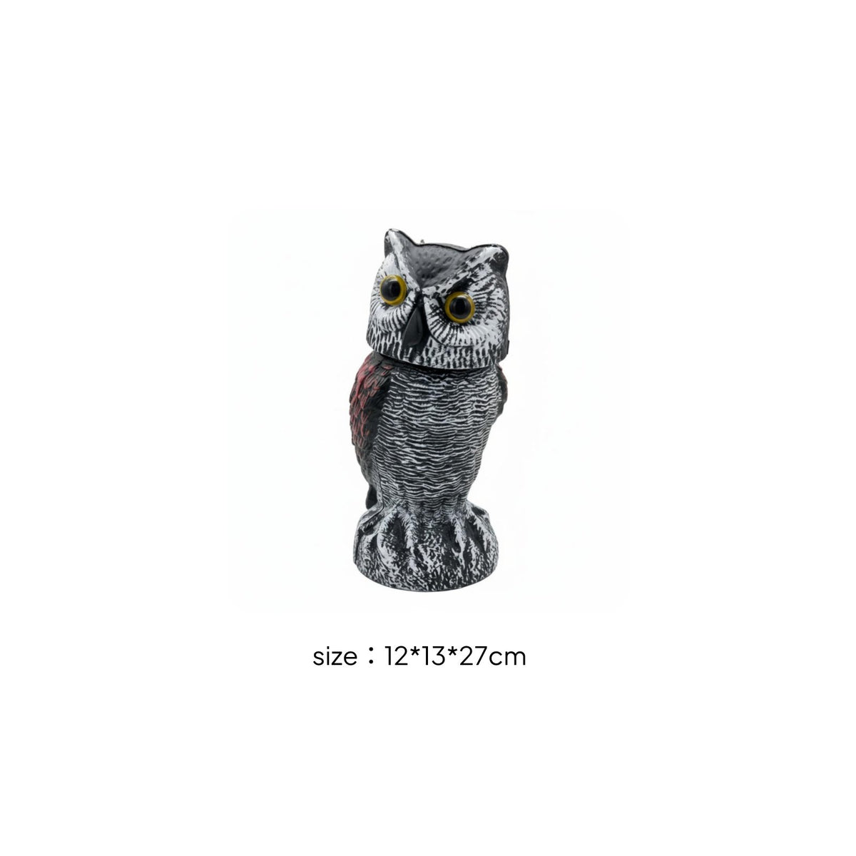 Rotating Owl Scarecrow 360° Rotation Rotating Head Owl Statue Lifelike for Porch