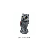 Rotating Owl Scarecrow 360° Rotation Rotating Head Owl Statue Lifelike for Porch