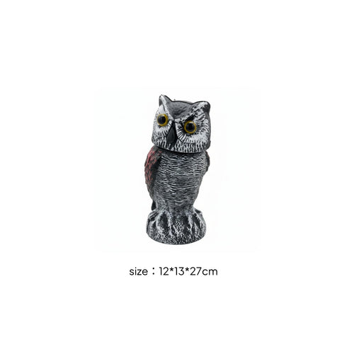 Rotating Owl Scarecrow 360° Rotation Rotating Head Owl Statue Lifelike for Porch