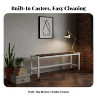Rolling Plant Stand With Caster Wheels Flower Pot Holder Multi-Tier Design Indoor & Outdoor Use for Homeowners, Seniors, Balcony