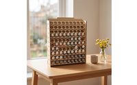 Large Capacity Paint Storage Rack Desktop Wooden Paint Organizer Laser-Cut Easy to Assemble for Crafters, Studio, Workshop