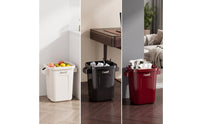 Compact Trash Bin with Wheels Slim Open Top Trash Bin Portable Wastebasket Mobile for Apartment