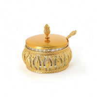 Glass Jar with Spoon Decorative Sugar Bowl with Lid Gleaming for Home Cooks