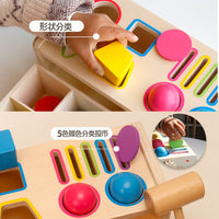 Montessori Early Learning Color Sorting Coin Box Shape Matching Blocks Educational Toy for Toddlers