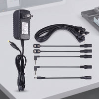 Guitar Effect Pedal Power Adapter Supply Cable Multi-Output Instrument Power Adapter Supply with Right-Angle Plugs Low-Noise
