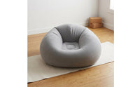 Long-Fleece Flocked Inflatable Sofa PVC Base Lounging Inflatable Sofa Heat-Bonded Inflatable Couch Leak Resistant
