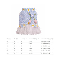 Lace Dog Dress Lightweight Airy Pet Garment Dress Floral Trim for Small Dogs