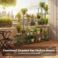 Floor-Standing Multi-Tier Flower Pot Holder Modern Minimalist design 5-Tier Rolling Plant Stand Stepped design Indoor Furnishing Space-Saving for Gardeners, Apartment Dwellers, Homeowners, Living Room, Balcony, Corner Spaces, Bedroom