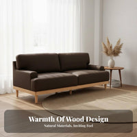 Japanese design Fabric Sofa with Wood Frame damage-resistantResistant Living Room Furniture Minimalist Design Couch Upholstered for Pet Owners, Apartment Dwellers, Homeowners, Lounge Area, Home