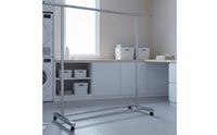Stainless Steel Rolling Clothes Rack Floor-Standing Clothes Rack with Shelves Mobile Furniture Heavy-Duty for Bedroom