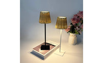 Portable Rechargeable Lamp with Rattan Shade USB-C Cordless Table Lamp with Woven Shade Boho Small for Restaurant