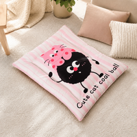 Dog Bed for Older Dogs, Large Dog Bed, All Seasons Washable Pet Bed, Water-Resistant Cotton, Dark Grey Ball Pink