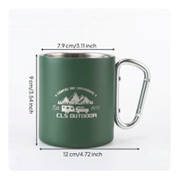 Attach-on Camping Cup with Carabiner Handle Compact Camp Cup with Carabiner Handle Rugged Camping Mug Packable for Campers, Hiking, Travel
