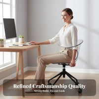 Wheeled Study Chair Adjustable Height Office Furniture Space-Saving for Students