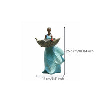 Resin Bird Feeder Statue Decorative Fairy Garden Statue Weather-Resistant