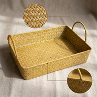 Portable Storage Basket with Handle for Bedroom Desktop Bathroom Towels Dirty Clothes Organization