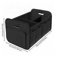 Foldable Trunk Organizer Oxford Cloth Partitioned Storage Box Central Divider