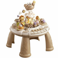 Multi-Functional Toddler Music Desk Parent-Child Interaction 2-in-1 Musical Learning Station With Lights Infant Toy Adjustable Volume for Babies 6-18 Months, Infants, Toddlers, Playroom, Nursery, Living Room, Home