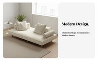 Minimalist Design Armless 2-Seater Sofa Italian aesthetic Armless Block Sofa Upholstered Living Room Seating Padded Seat for Apartment Dwellers, Guesthouse Owners, Homeowners, Small Spaces, Lounge Area, Bedroom