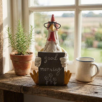 Resin Chicken Figurine Painted Decorative Chicken Statue Handmade for Tabletop