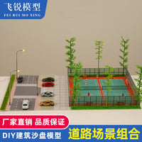 Sand Table Scene Building Model with Light, Parking Lot Simulation, City Street Assembly Kit 04