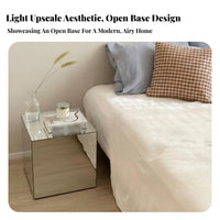 Mirrored Side Table Minimalist Design Mirrored Cube Stand Geometric Shape Multi-Functional for Homeowners, Bedroom, Photo Studio