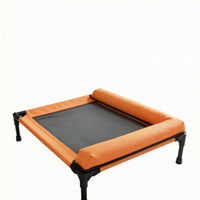 Raised Pet Bed Padded Rim Mesh Pet Bed Removable Cover
