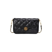 Quilted Chain Crossbody Bag, Geometric Handbag, Multi-Pocket