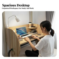 Clighting fixture-on Bedside Desk with Storage Shelves Bed Rail Clighting fixture Shelf Multifunctional
