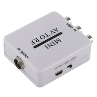 Plug-and-Play Audio-Video to RF Converter Compatible Audio-Video to RF Modulator Simple Setup Converter Box Stable for TV Hookup