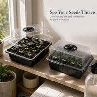 Seedling Starter Trays with Lids, Reusable Plant Germination Trays for Garden, Greenhouse, and Hydroponics