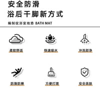 浴室防滑地垫子洗手卫生间耐脏吸水脚垫厕所门口防水可擦速干地毯 50×80【合理厚度 适用浴室 】 A270洗香香灰