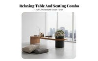 Japanese type floor mat Coffee Table Serene Aesthetic Floor Desk Low height Household Furniture Minimalist Design for Tea aficionados, Minimalists, Bay alcove, Meditation Space, Small Apartments, Living Room