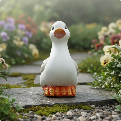 2 Pieces Resin Duck Figurine Realistic Look Resin Duck Statue Hand-Painted