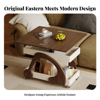 Mobile Design Adjustable elevatingTop C-Table Space-Saving Rolling Cart mid-20th-century-20th-centuryera Modern aesthetic Couch Desk Easy Assembly for Small Apartment Dwellers, Remote Workers, Students