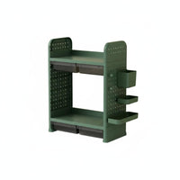Pegboard Hutch with Drawer Large Capacity Desktop Hutch with Pegboard