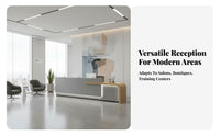 Modern Reception Desk Sturdy Construction Minimalist Cashier Effortless Assembly Assembly Modern Checkout Counter with Storage F or Wellness Center