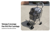 Transparent Clear Stroller Rain Cover Transparent Stroller Cover with Black Trim Waterproof Windproof for Dog Owners, Rainy Days, Outdoor Walks, Travel